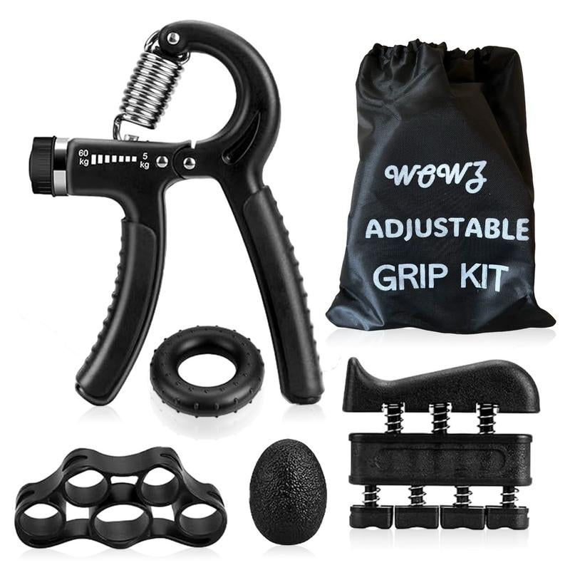 5-Piece Hand Grip Kit for Forearm Exercises, Durable and Ergonomic Design, Fitness Solutions USA