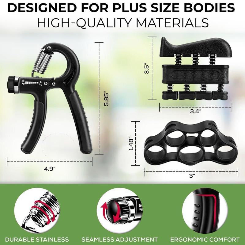 5-Piece Hand Grip Kit for Forearm Exercises, Durable and Ergonomic Design, Fitness Solutions USA